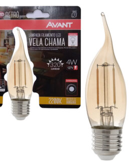 LÂMPADA LED VELA FILAMENTO 4W E27 AMBAR – AVANT