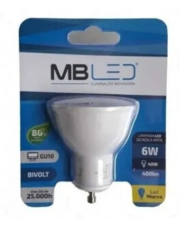 LÂMPADA LED DICROICA GU10/MR16 6W 3000K – MILÊNIO